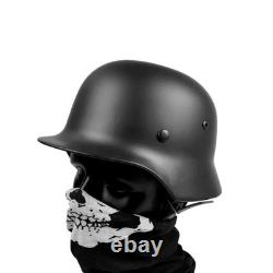 WWII German Elite M35 Steel Helmet Stahlhelm Retro Replica Headwear Glossy Black
