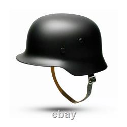 WWII German Elite M35 Steel Helmet Stahlhelm Retro Replica Headwear Glossy Black