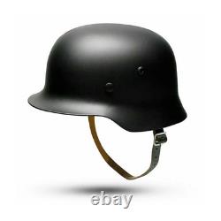 WWII German Elite M35 Steel Helmet Stahlhelm Retro Replica Headwear Glossy Black