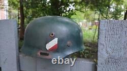 WWII German Fallschirmjager Paratrooper Helmet! Factory stamp