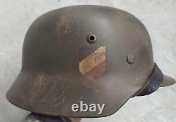 WWII German Helmet M35DD/ SE68 0001 Restored HQ