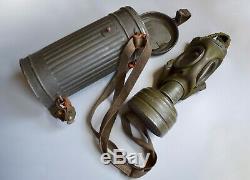 WWII German M30 Complete Gasmask Set 1940 Named Popp Original Field Equipment