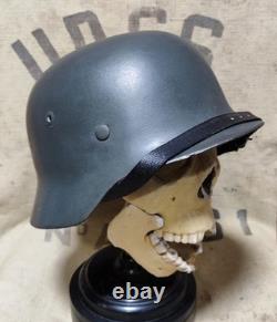 WWII German M40 Original Helmet, Restored Steel Shell, Size 64, WW2 57- 59 cm