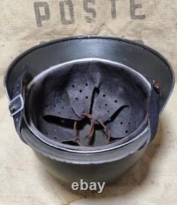 WWII German M40 Original Helmet, Restored Steel Shell, Size 64, WW2 57- 59 cm