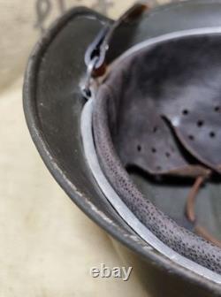 WWII German M40 Original Helmet, Restored Steel Shell, Size 64, WW2 57- 59 cm