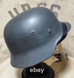 WWII German M40 Original Helmet, Restored Steel Shell, Size 64, WW2 57- 59 cm