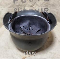 WWII German M40 Original Helmet, Restored Steel Shell, Size 64, WW2 57- 59 cm
