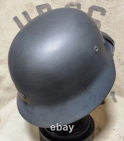 WWII German M40 Original Helmet, Restored Steel Shell, Size 64, WW2 57- 59 cm