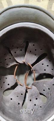 WWII German M40 Original Helmet, Restored Steel Shell, Size 64, WW2 57- 59 cm
