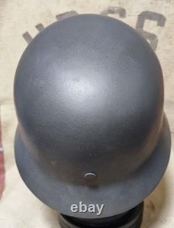 WWII German M40 Original Helmet, Restored Steel Shell, Size 64, WW2 57- 59 cm