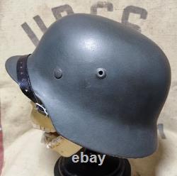 WWII German M40 Original Helmet, Restored Steel Shell, Size 64, WW2 57- 59 cm