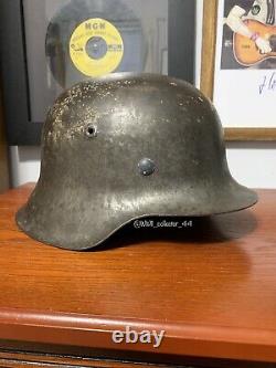 WWII German M42 SD Combat Helmet ET62 Battle Of Narva Find Foreign Volunteer
