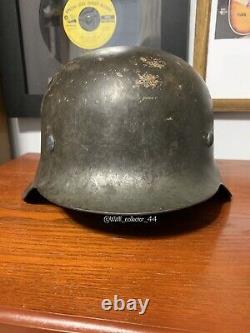 WWII German M42 SD Combat Helmet ET62 Battle Of Narva Find Foreign Volunteer