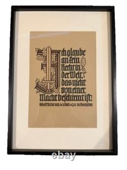 WWII German Poster 1941 Rare Original Framed