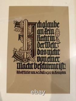 WWII German Poster 1941 Rare Original Framed