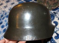 WWII German Wehrmacht Heer Steel M35 Helmet lovely Original from Belgium Museum