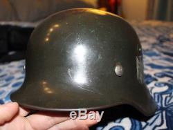 WWII German Wehrmacht Heer Steel M35 Helmet lovely Original from Belgium Museum