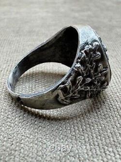 WWII. German rare silver ring. Wehrmacht. WW2