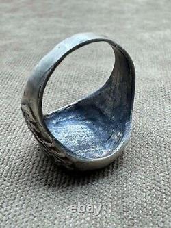 WWII. German rare silver ring. Wehrmacht. WW2