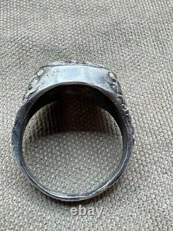 WWII. German rare silver ring. Wehrmacht. WW2