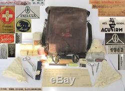 WWII ORIGINAL GERMAN ARMY MEDIC FIRST AID BAG withEQUIPMENT