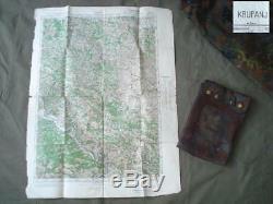 WWII ORIGINAL GERMAN LEATHER MAP CASE withLUFTWAFFE MAP