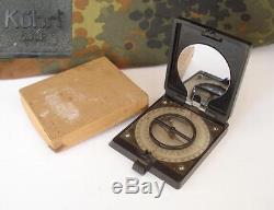 WWII ORIGINAL GERMAN WEHRMACHT DRP OFFICERS COMPASS KUHRT withBAKELITE BOX