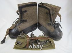 WWII US German Felt Sentry Winter BOOTS Paul Otto 1942 withCleats CRAMPONS