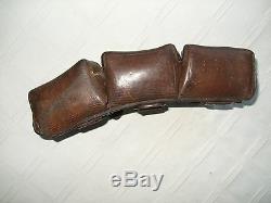 WWII Vintage Original German Triple Leather Ammo Pouch Cartridge M95 Mannlicher