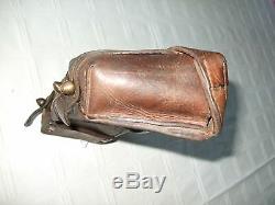 WWII Vintage Original German Triple Leather Ammo Pouch Cartridge M95 Mannlicher
