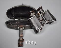 WWII WW2 Original Early German 6x30 Dienstglas Field Binoculars DDX + Case