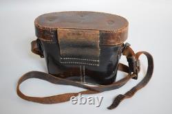 WWII WW2 Original German 6x30 Brown Leather Dienstglas Binoculars Case 1936