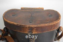 WWII WW2 Original German 6x30 Brown Leather Dienstglas Binoculars Case 1936