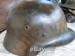 WWII original m35 German infantry camouflaged combat helmet stahlhelm casco elmo