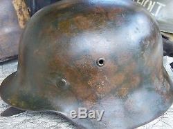 WWII original m35 German infantry camouflaged combat helmet stahlhelm casco elmo