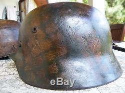 WWII original m35 German infantry camouflaged combat helmet stahlhelm casco elmo