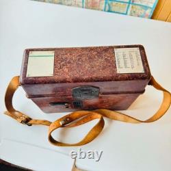Working WW2 Relic German Field Phone 1940 + carrying strap in brown leather