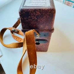 Working WW2 Relic German Field Phone 1940 + carrying strap in brown leather