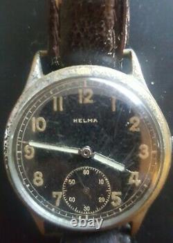 World War 2 Helma German Army watch with DH marking Original leather strap