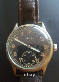 World War 2 Helma German Army watch with DH marking Original leather strap