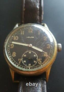 World War 2 Helma German Army watch with DH marking Original leather strap