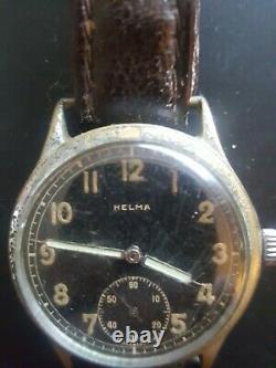 World War 2 Helma German Army watch with DH marking Original leather strap