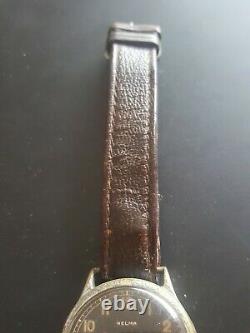 World War 2 Helma German Army watch with DH marking Original leather strap