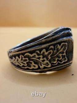 World War II. German silver ring. WW2