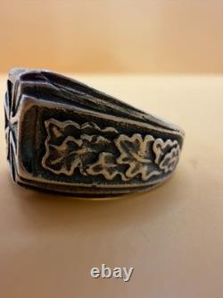 World War II. German silver ring. WW2