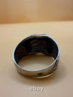 World War II. German silver ring. WW2