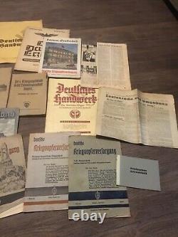 Ww 2 Huge Lot Of Original German Paper Items, Wartime And Pre War Military Army