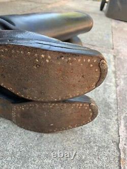 Ww1 / Ww2 German Original Cavalry Officer Leather Boots Shoes
