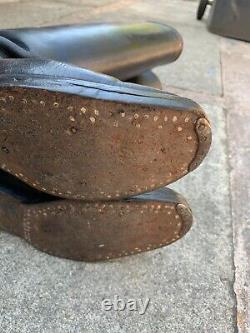 Ww1 / Ww2 German Original Cavalry Officer Leather Boots Shoes