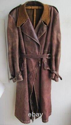 Ww2 1939 Original German Luftwaffe Officer Leather Greatcoat